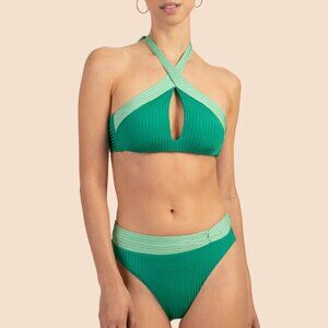 NWT Size 6 Trina Turk Olympia Rib Bikini Set | Viridis